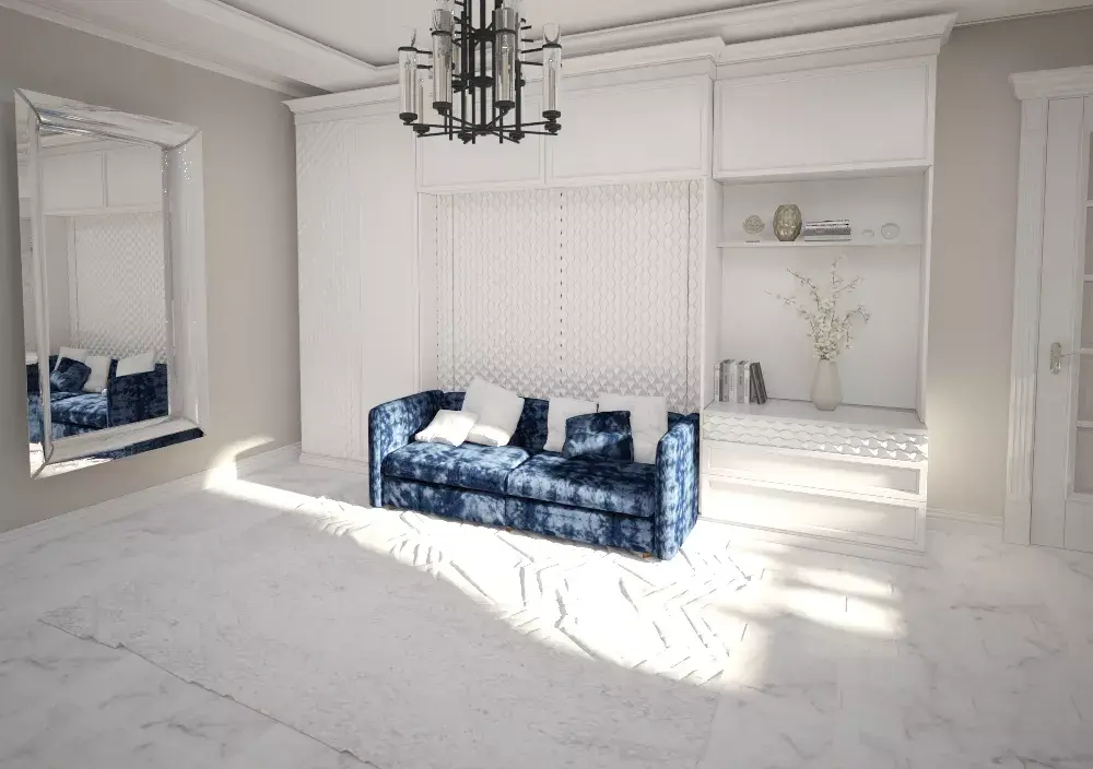Шкаф-кровать «Люкс», Шкаф-кровать Luxury в белом цвете с диваном
